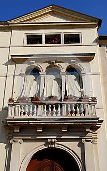 Stately white building in Padua in the Veneto (Italy)