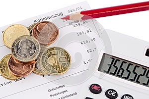 Statement of account and coins