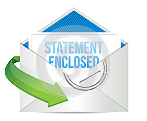 Statement enclosed envelope mail correspondence