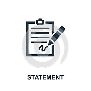 Statement icon. Monochrome simple element from core value collection. Creative Statement icon for web design, templates