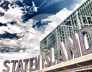 Staten Island ferry entrance in Lower Manhattan - NYC