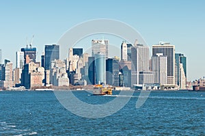 Staten Island Ferry with New York City Skyline