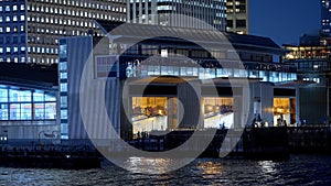 Staten Island Ferry in New York at night - street photography