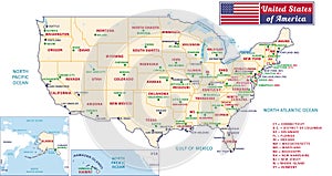 The United States of America. Beautiful modern graphic USA map. photo