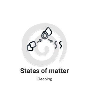 States of matter outline vector icon. Thin line black states of matter icon, flat vector simple element illustration from editable