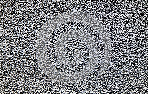 static black and white noisy analog TV screen when signal is lost or while searching for channels