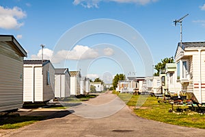 Static caravans on a typical british summer holiday park.