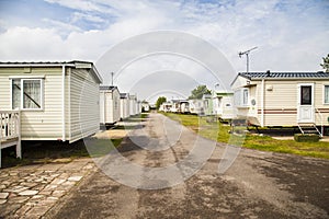 Static caravans on a typical british summer holiday park. photo