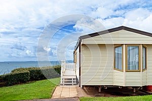 Static mobile house in a holiday park
