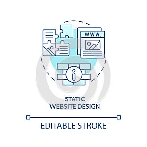 Static website design turquoise concept icon