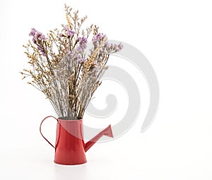 statice and caspia flower in vase