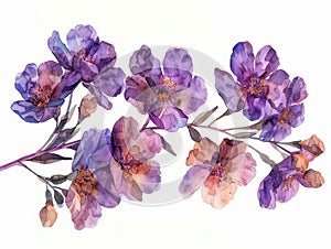 Statice colorful flower watercolor isolated on white background