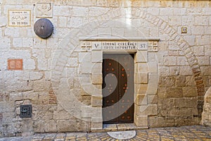 Station 5 of the Via Dolorosa in the old city of Jerusalem, Israel.