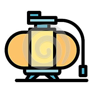 Station air compressor icon color outline vector