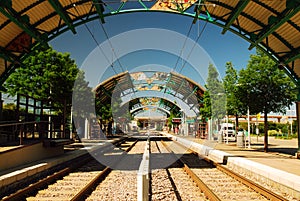 A station on Dallas' DART Train Line