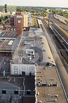 Station Nijmegen from above, Netherlands