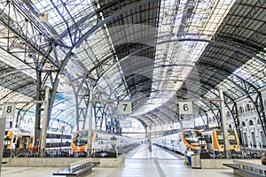 Station. Trains. France Station. Railway station located in the Spanish city of Barcelona