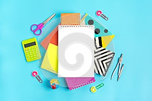 Stationary, back to school,summer time, creativity and education concept