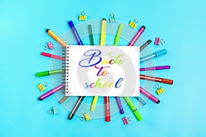 Stationary, back to school,summer time, creativity and education concept