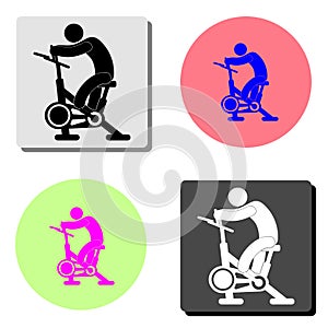 stationary bike. flat icon