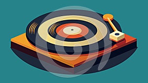 A stationary snapshot of a spinning vinyl record a testament to the enduring beauty of physical media. Vector photo