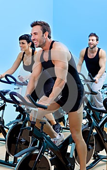 Stationary spinning bicycles fitness group