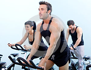 Stationary spinning bicycles fitness group