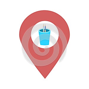 Stationary store location map pin pointer icon. Element of map point for mobile concept and web apps. Icon for website design and