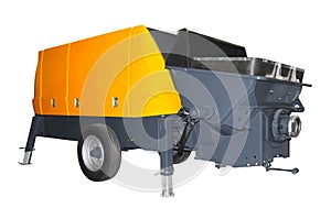 Stationary trailer-mounted concrete pump