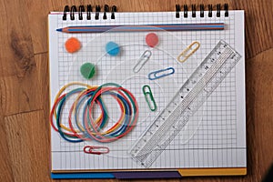 Stationery composition with colored pencil