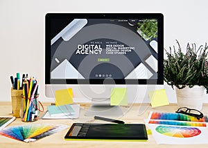 stationery desktop digital agency website