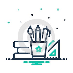 Mix icon for Stationery, equipment and pencil