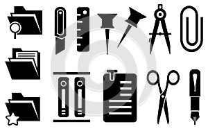 Stationery icons set