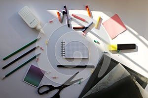 The office is laid out on a white background. Back to school