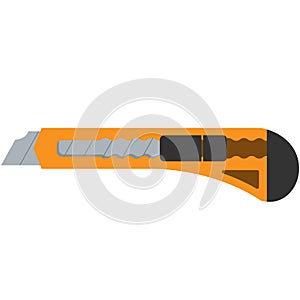 Stationery knife vector office cutter icon on white