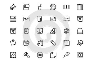 Stationery Line Icons 4