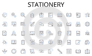 Stationery line icons collection. Visionary, Strategist, Inspirational, Decisive, Creative, Communicator, Innovative