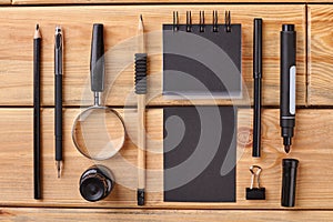 Stationery at modern creative work space.