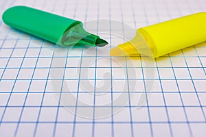 Stationery and office supplies on a sheet of paper
