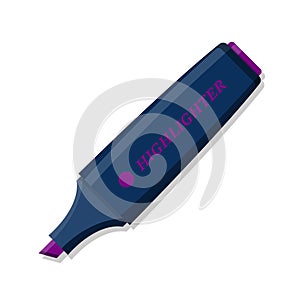 Stationery purple highlighter pen cartoon illustration