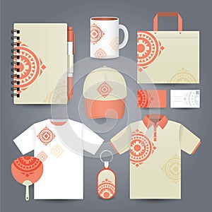 Stationery set design / Gift set template.