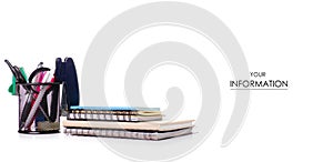 Stationery set in stand notebook diary pattern
