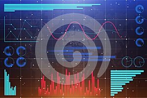 Statistic concept with digital infographic interface