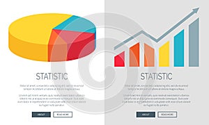 Statistic Design with Pie Chart and Bar Graph