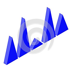 Statistic graph icon, isometric style