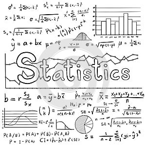 Statistic math law theory and mathematical formula equation