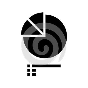 Statistic pie icon symbol. Financial concept.