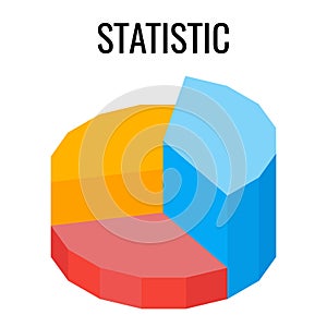 Statistic round chart infographic template vector poster