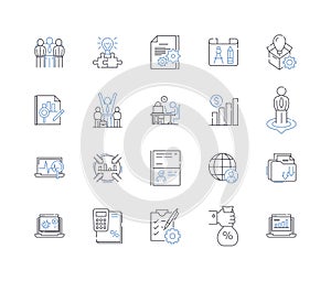 Statistical Analysis line icons collection. Regression, Variance, Standard deviation, Hypothesis, Probability