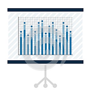 Statistical Chart with Bars on Projector Screen